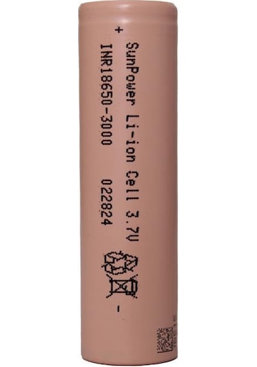 Sunpower Li-ion 18650 3.7v 3000 Mah Şarjlı Pil 5'li