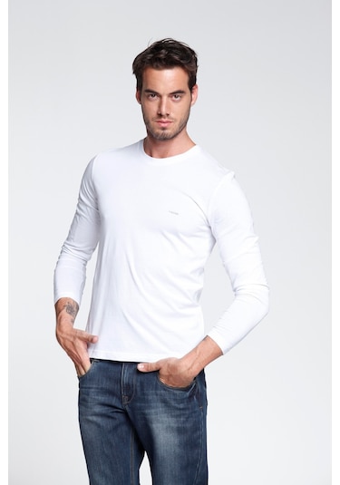 Vigoss Battal Erkek Sweatshırt B44221-03370 - Beyaz