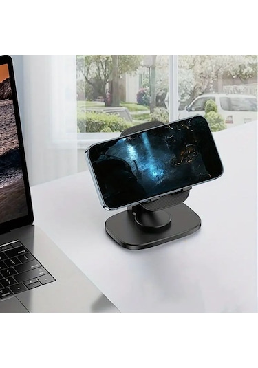 Buffer 360 Döner Masaüstü Mobil Telefon Tutucu Standı Siyah