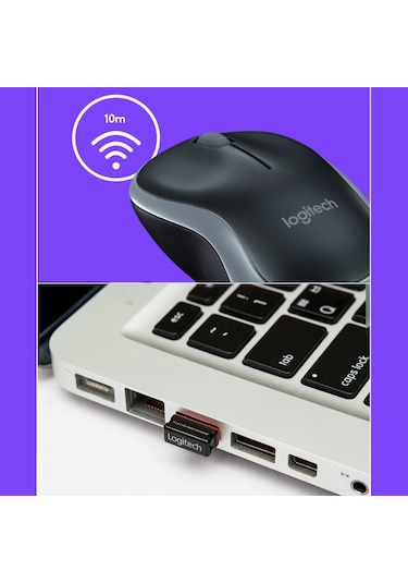 Geeroyoo Logitech M185 Kablosuz Mouse - 2.4ghz Bağlantı, 12 Ay Pil Ömrü, Pc/laptop İçin Ergonomik Tasarım M185