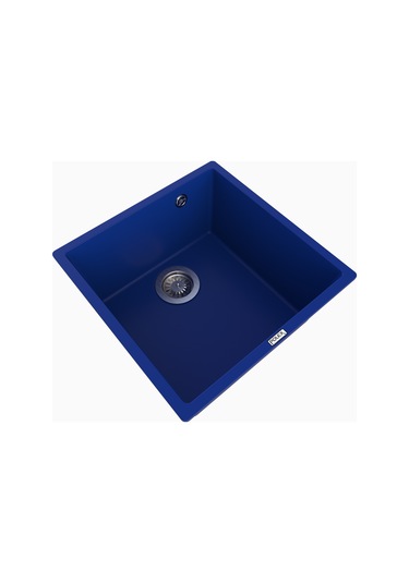 Polex Cristalüx Granit Evye P-X40 Mavi Tezgah Altı Ve Tezgah Üstü Kare Mutfak Evyesi 53.8x44 CM