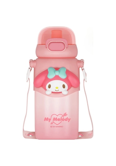 460 Ml Kuromi Çocuk Termos Kız Saman Su Isıtıcısı Crossbody Paslanmaz Çelik F 460ml F