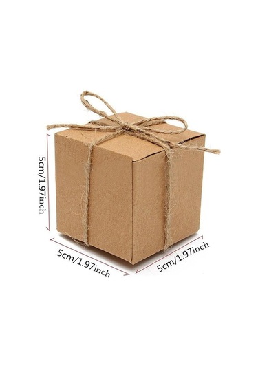 Novahub 50 Adet Vintage Kahverengi Kraft Düğün Favor Kutusu, Yıldönümü Ve Partiler İçin