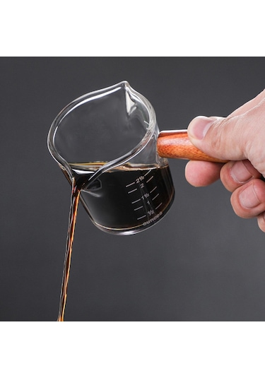 Suntek Barista Süt Barı Için Ahşap Saplı Şeffaf Çift B