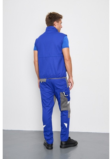 Orange Safety Sax Mavi Harman Karışımı Yelek Pantolon 001