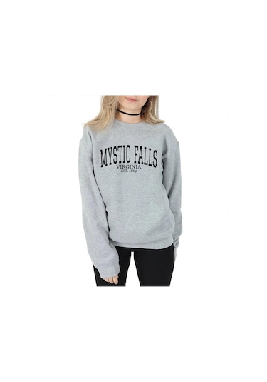 Gümüş Mystic Falls Virginia Est.1864 Kazak Salvatore Kapşonlu Stefan Ve Damon Jumper Virginia Pullovwe Vampir Fanı Için Sevimli Hediye Gümüş