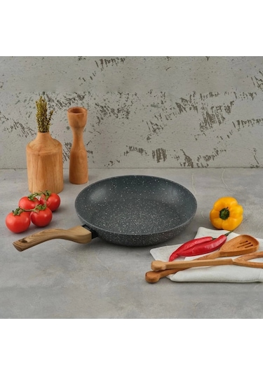 Leydi Marble Natura Granit Tava 26 Cm Gri