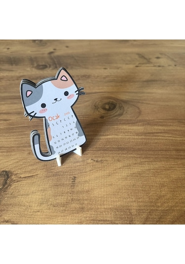 2026 Takvim - Kedi Masaüstü Takvim- Standlı Takvim