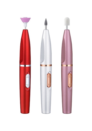 Sones Elektrikli Tırnak Cilası Çok Amaçlı Tırnak Cilası Çıkarıcı Kalem Tırnak Kalemtıraş Kırmızı
