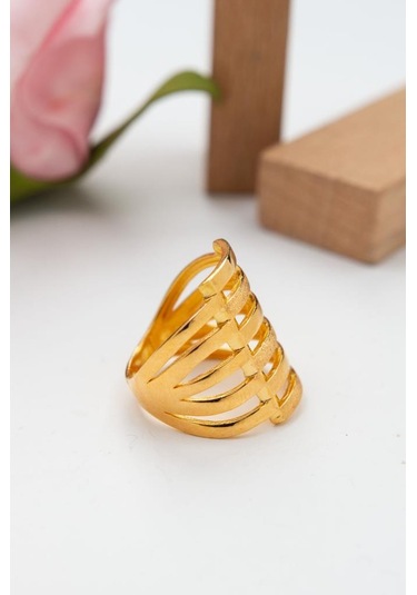 Latif Kuyumculuk  22 Ayar Altın İçi Dolu Altı Sıra Kaburga Yüzük Lkyzk1524