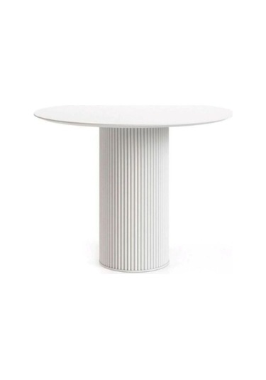 Breeze Yuvarlak Ahşap Bohem Masa 90x90 Beyaz