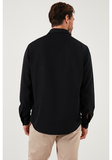 Buratti Pamuklu Çift Cepli Regular Fit Erkek Gömlek Cf25W128858 Siyah