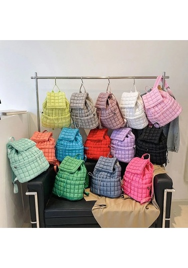 Zyzqstore Ekose Sırt Çantası Kadın Sonbahar/kış Aşağı Çanta - Çok Renkli Seçenekler Çok Renkli