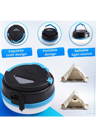 Kamp Çadırı Işığı Led Çadır Asılı Işık Taşınabilir Asılı Işık Mavi