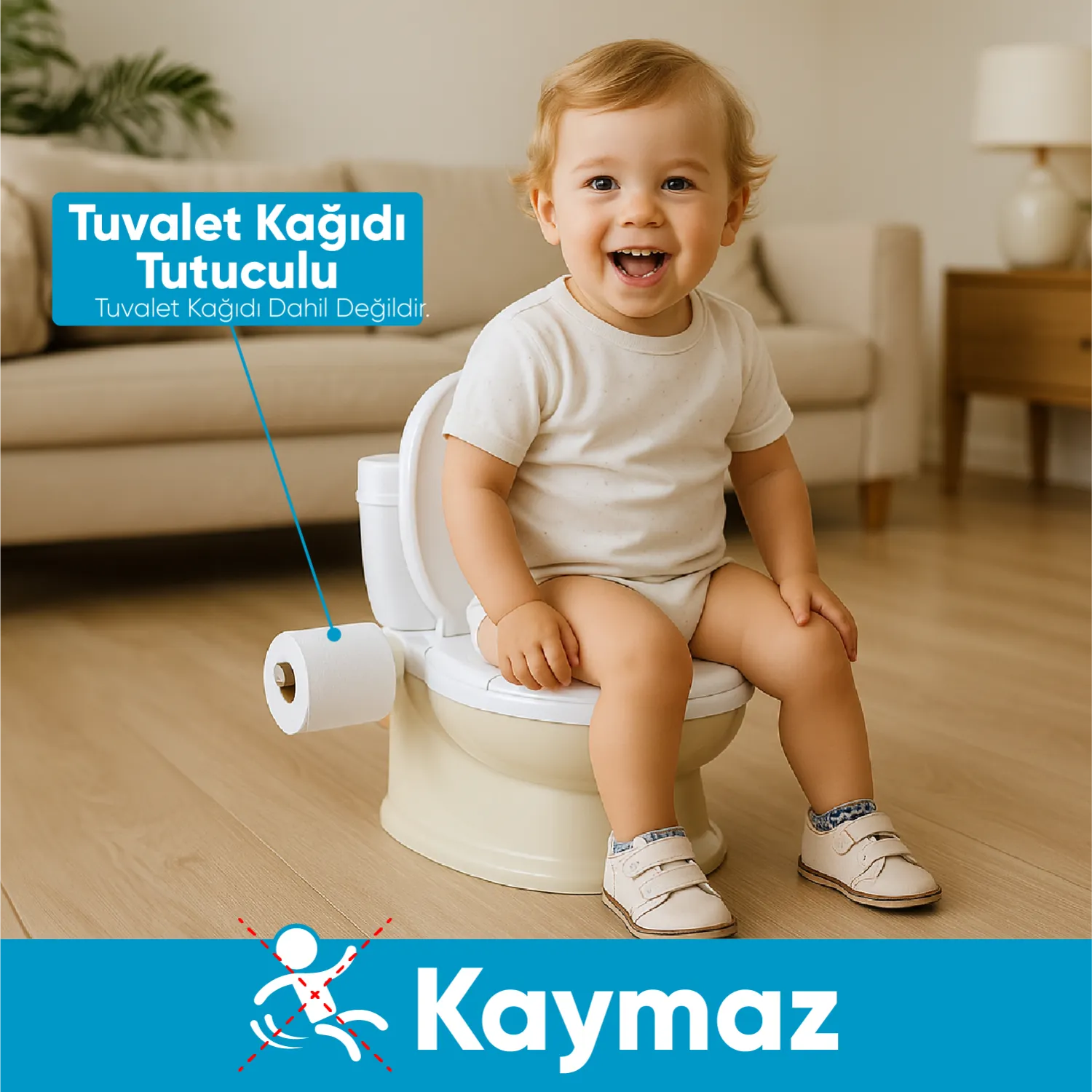 Dolu Nuve Eğitici Lazımlık Bej - Beyaz