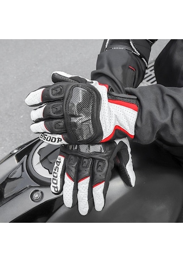 Pazly Rh-a0119 Motosiklet Eldiveni - Karbon Fiber, Nefes Alabilir, Dokunmatik Uyumlu, Siyah M, Koyun Derisi, M/l/xl/xxl