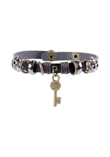 Tblk02316 Anahtar Figür Unisex Deri Bileklik 2291-2342 Çok Renkli