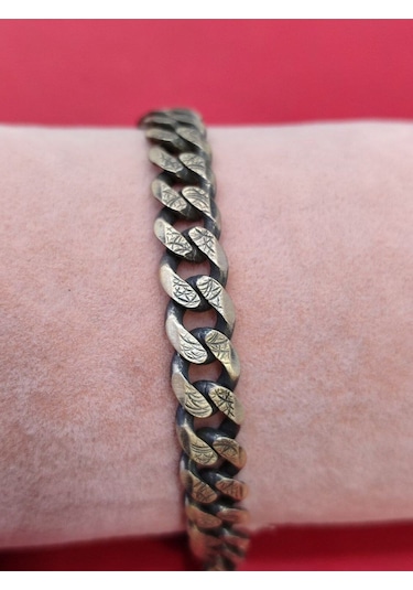 Modagümüşevi 925 Ayar Gümüş Özel Tasarım İthal Oksitli Çift Taraflı Gurmet Bileklik