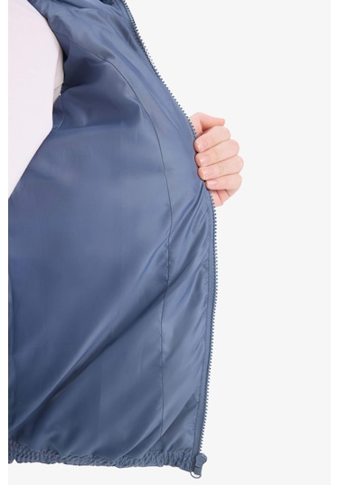 Defacto Erkek Çocuk Su İtici Kapüşonlu Fermuarlı Şişme Yelek E7497a825augr171 Gri