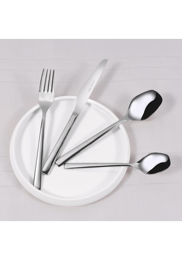 Serenk New York Çelik Çatal Kaşık Bıçak Takımı 24 Parça Gümüş