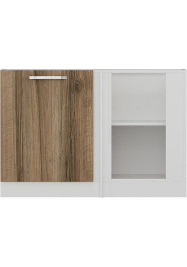 Minar Mutfak Alt Modül 1k1r 120cm Köşe Dolap Beyaz/dore