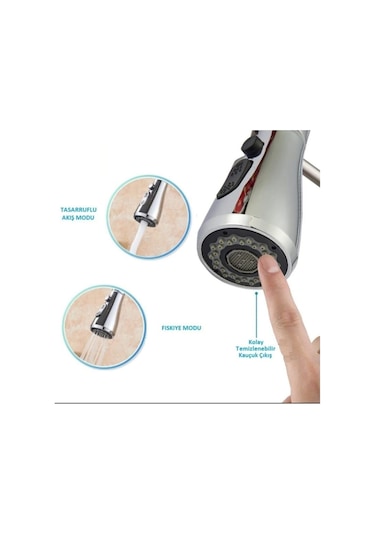 Şık Tasarım Modern Görünümlü Spiralli Eviye-mutfak Bataryası Krom