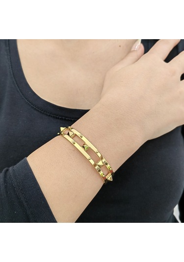 Chavin Bayan Punk Gold Titanyum Çelik Bileklik Bilezik et27sr Altın