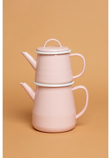 Rosa Di Verona Emaye Pembe Çaydanlık Takımı Ebutay Pembe