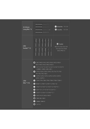 Geeksen 145 Parçalı Profesyonel Tornavida Uç Seti - Cr-v Çelik, Manyetik, Ev Ve Elektronik Onarım İçin Diğer