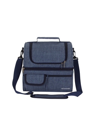 Mufunye Çift Bölmeli Izolasyonlu Soğutucu Çanta - Su Geçirmez Öğle Yemeği Taşıma Çantası, Omuz Askılı Piknik&plaj&ofis Kullanımı Çok Renkli