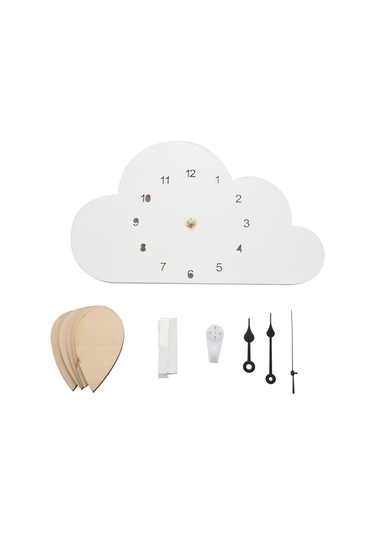 Goldenqian Nordic Wood Bulut Yağmur Damlası Şekilli Saat Çocuk Odası Dekorasyon Duvar Stickerı Gökkuşağı Rengi Ihlamur Bmm6om ÇOk Renkli