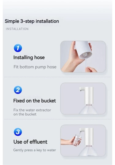 1200 Ma Bataryalı Usb İle Şarj Olabilen Elektronik Damacana Su Pompası Diğer