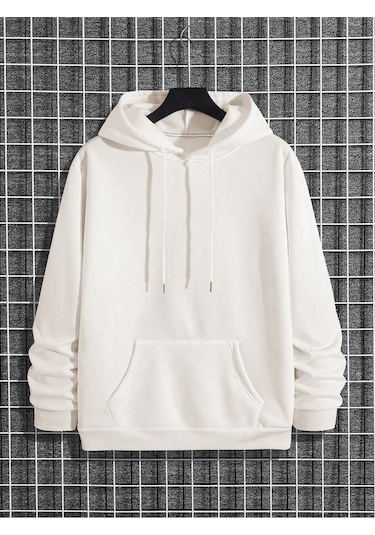 Startmore Kapşonlu Düz Sweat Ekru
