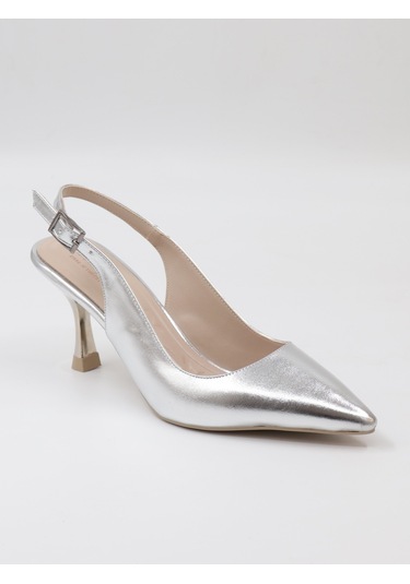 Nesilshoes Nesil Shoes Özma 202 Gümüş Topuklu Kadın Sandalet GÜMÜŞ