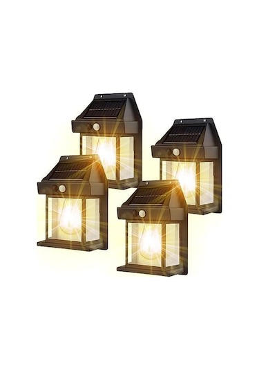 Mobee 4 Adet 2025 Model Suya Dayanıklı Harekete Duyarlı Güneş Enerjili Solar Led Dış Mekan Bahçe Lambası
