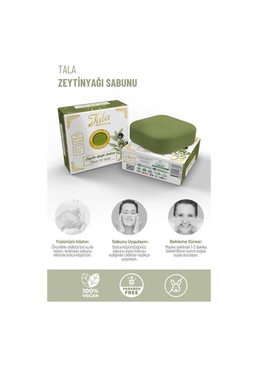 Tala Saf Zeytinyağlı Sabun Saç Ve Cilt Bakımı İçin Bitkisel Zeytinyağı Sabunu 150 G