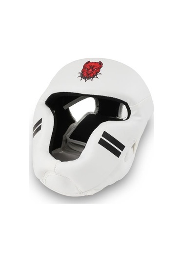 Titan Sport Yüz Korumalı Boks Kaskı , Beyaz Pitbull Desenli Model Çok Renkli