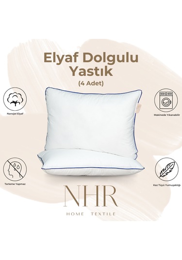 %100 Nanojel Elyaf Dolgulu Uyku Yastığı / 50x70 1200gr / 4 Adet