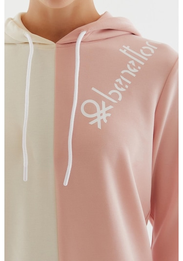 United Colors Of Benetton Kadın Kapüşonlu Sweatshirt Bnt-w20724 Pembe