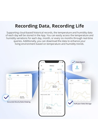 Sonoff Akıllı Ev Kablosuz Sıcaklık ve Nem Sensörü Dedektörü
