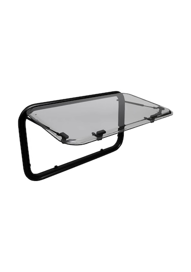 Babarvy 90x50cm 90 Amortisörlü Karavan Camı / Pencere Siyah