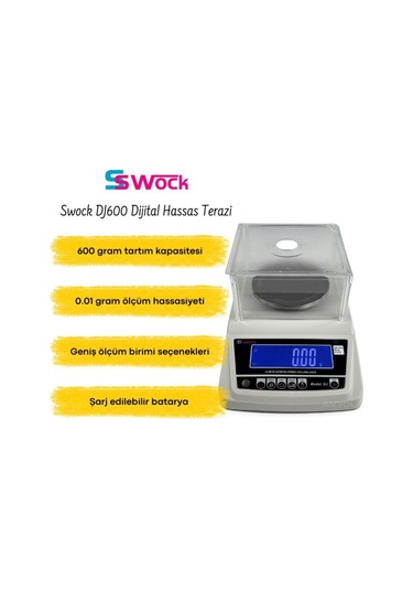 Swock Dj600 Dijital Hassas Terazi 600gr / 0.01gr