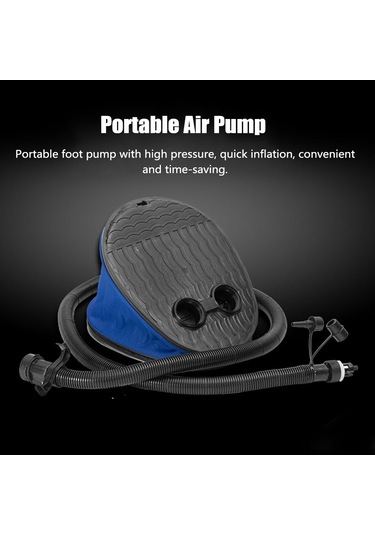 Reedark Mavi Büyük Boy Plastik Ayaklı Pompa - Lastik Bot, Kayık, Balıkçı Botu İçin Şişirme/havalandırma 2'li Fonksiyonlu - 3 Fişli