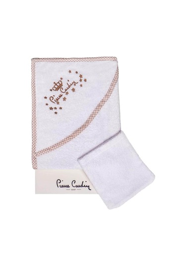 Pierre Cardin Kundak Banyo Havlusu 85X75 Cm - Ekru Yıldızlı