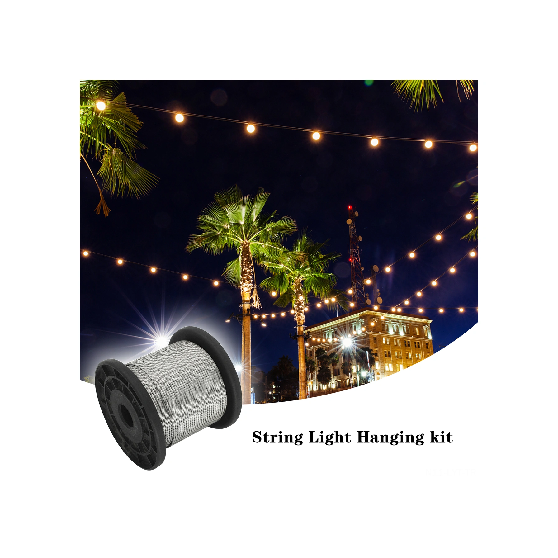 Youtek 304 Paslanmaz Çelik Halat, 0.5mm 1 7 100m, 30 Alüminyum Bağlayıcı İle, Dayanıklı, Korozyona Dayanıklı, Çekme Gücü Yüksek, Çamaşır Kurutma Ve Asma İçin Siyah