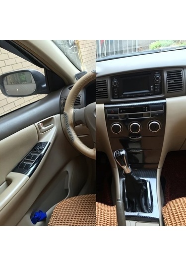 Sandwich Motion003 Toyota Carola 2002-2006 İç Kontrol Paneli Kolu Karbon Fiber Kapı Şapka Siyah Arka Dekor Ekipmanı
