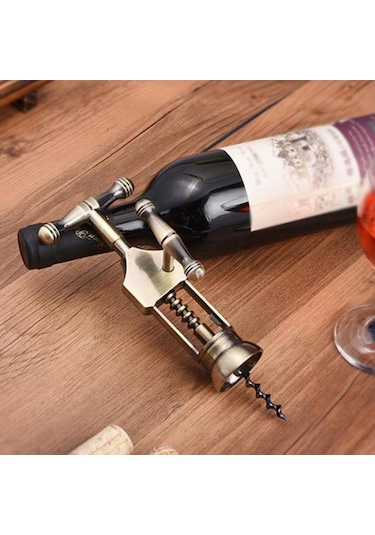 Retro Zamak Şarap Şişesi Tirbuşon Açıcı Mutfak Bar Aracı Diğer
