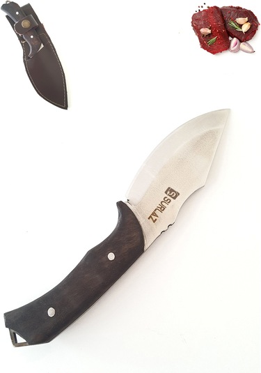 Kampçı Bıçağı Outdoor Bıçak 21 cm Kılıflı Bıçak Kahverengi