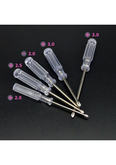 Neevoyu Bilgisayar Ve Aleti Tamiri İçin 5'li Mini Tornavida Seti - 3.0, 2.5, 2.0 Çaplı Artı Ve Çizgi Uçlu