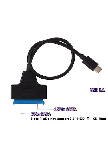 Cr30 Type-c 3.1 Sata Kablosu 2,5 İnç Ssd Hdd Sabit Disk Dönüştürücü 5gbps Hızında Çevirici Adaptör Max 3tb